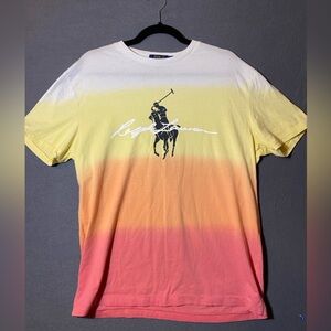 Polo Ralph Lauren Big Pony Graphic Tshirt Size Small Classic Sunset Colorblock